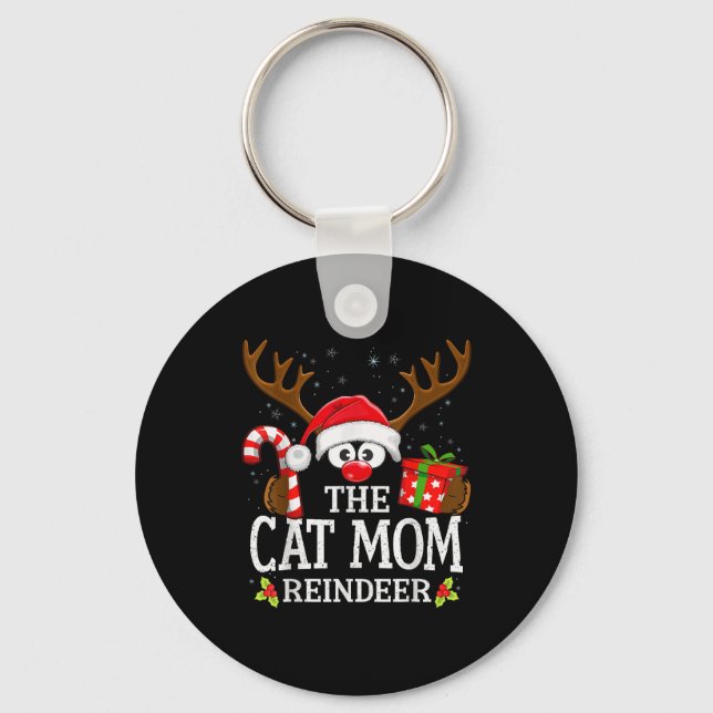 Llavero Christmas Matching The Cat Mom Reindeer Family  (Anverso)