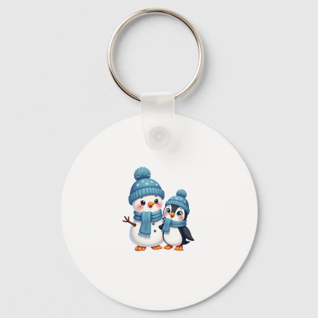 Llavero Christmas Merry Christmas For Gift Penguin Snowman (Anverso)
