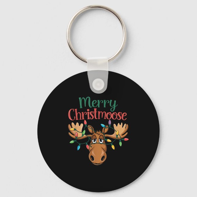 Llavero Christmas Moose Merry Christmoose Men Women  (Anverso)