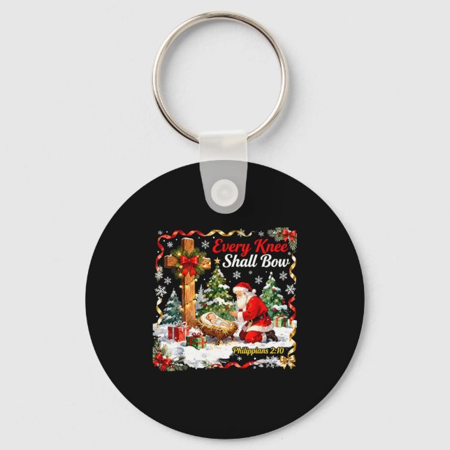 Llavero Christmas Nativity Scene Every Knee Shall Bow Sant (Anverso)