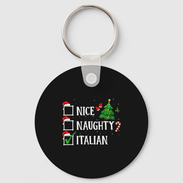 Llavero Christmas Nice Naughty Italian Funny Xmas Holiday  (Anverso)