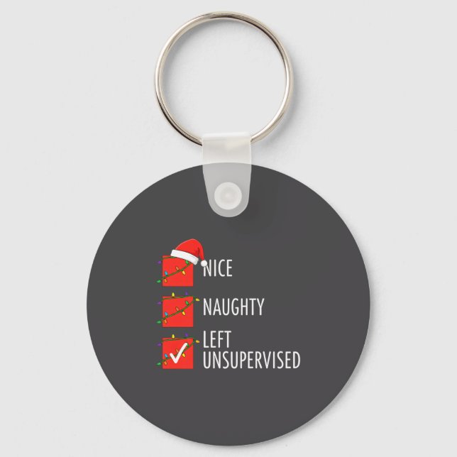 Llavero Christmas Nice Naughty Left Unsupervised Naughty O (Anverso)