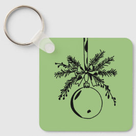 Llavero Christmas ornament with bow and pine branch