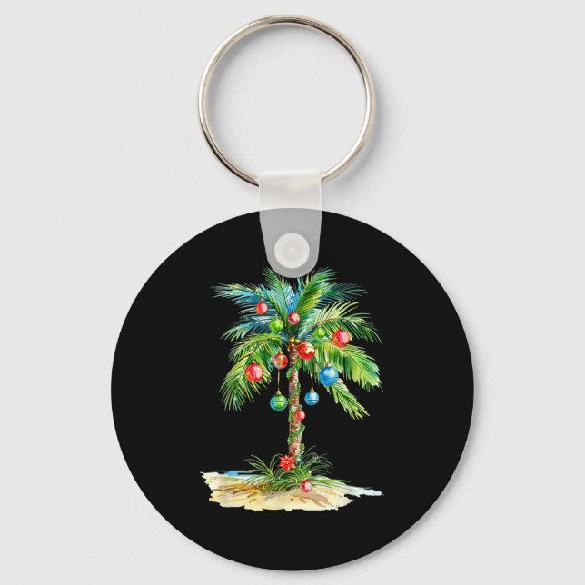 Llavero Christmas Palm Tree Light Hawaiian Trocal Xmas Men (Anverso)