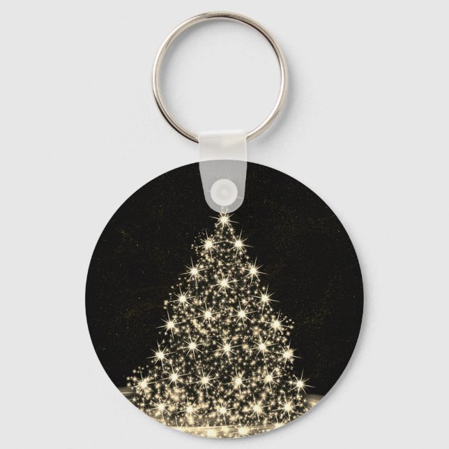 Llavero Christmas Party Golden Shiny Tree Winter Black (Anverso)