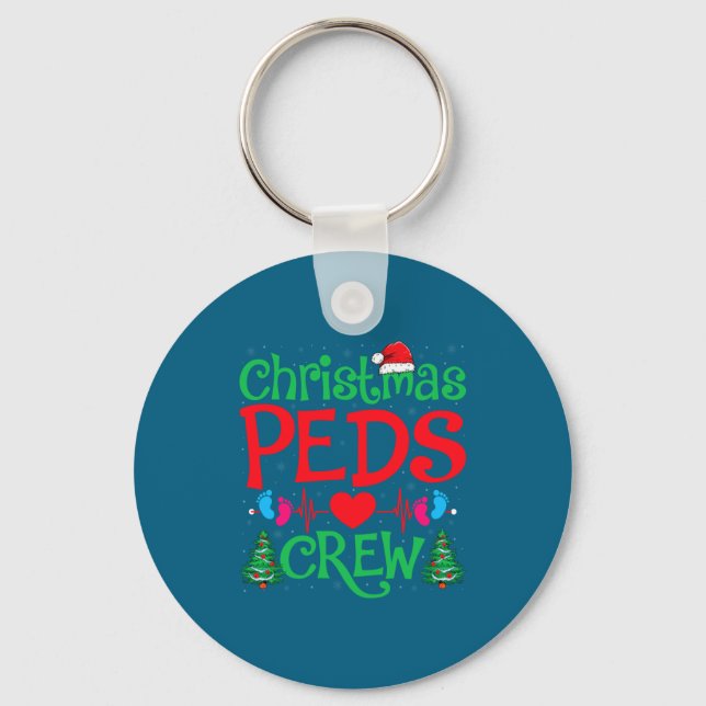 Llavero Christmas Peds Crew Santa Hat Xmas Tree Pediatric  (Anverso)