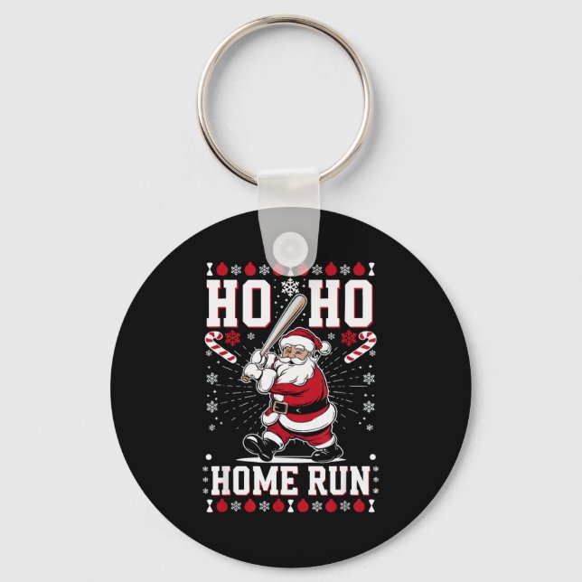 Llavero Christmas Santa Baseball Home Run Ho Ho Home Run , (Anverso)