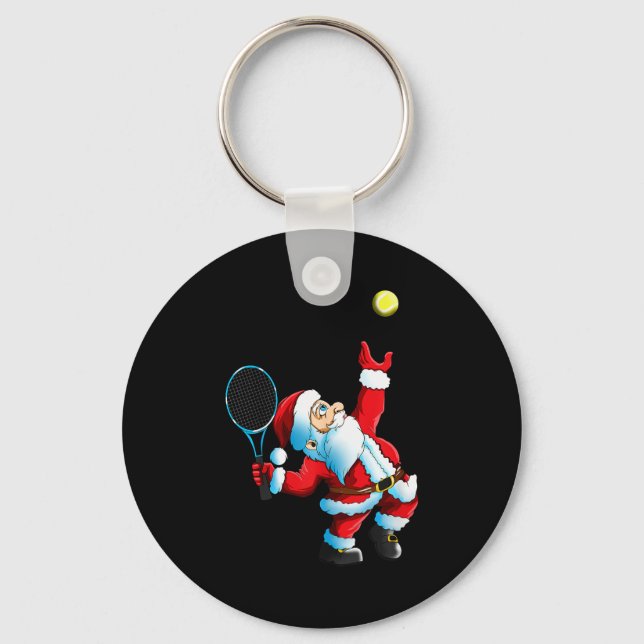 Llavero Christmas Santa Claus Tennis Game Tennis Racket  (Anverso)