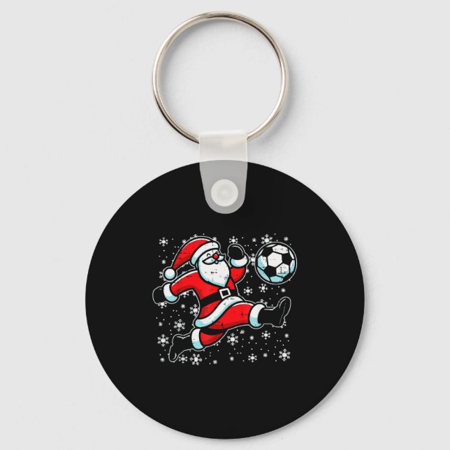 Llavero Christmas Santa Football Kick Xmas Soccer Men Boys (Anverso)