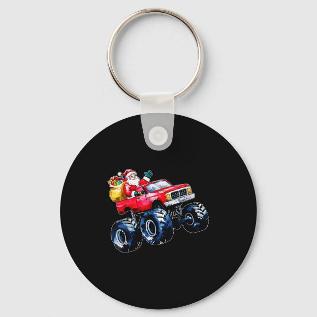 Llavero Christmas Santa Monster Truck Xmas Boys Kids Toddl (Anverso)