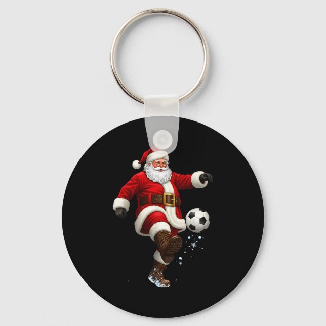 Llavero Christmas Santa Soccer Player Football Festive Mer (Anverso)