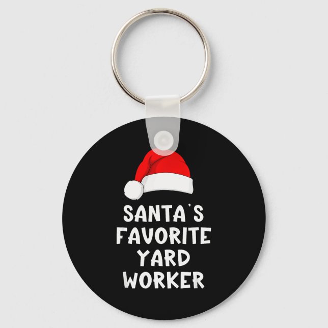 Llavero Christmas Santa's Favorite Yard Worker Funny Pajam (Anverso)