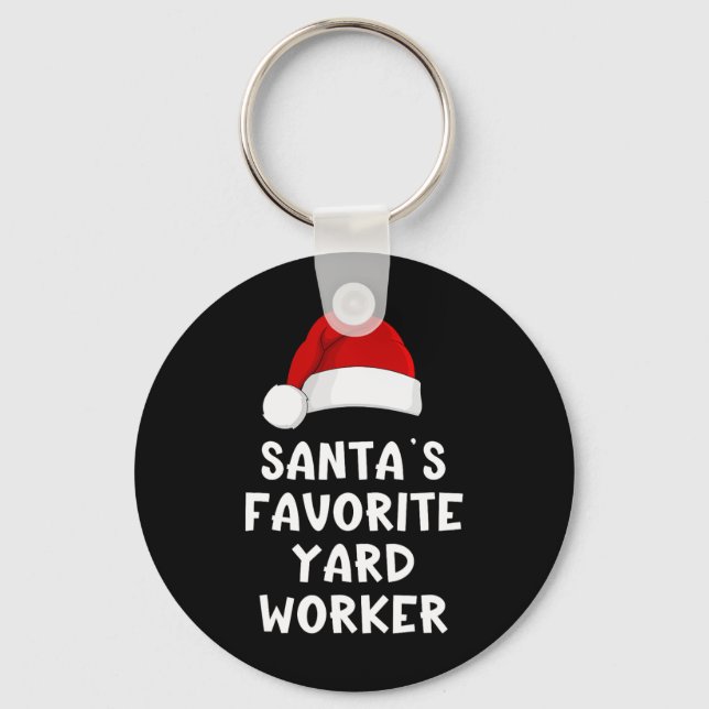 Llavero Christmas Santa's Favorite Yard Worker Funny Pajam (Anverso)
