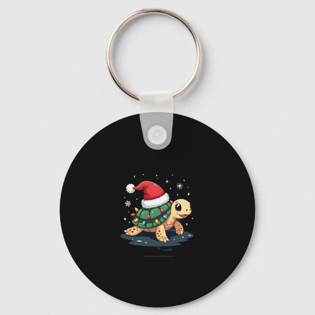 Llavero Christmas Sea Turtle Santa Xmas Men Women Boys Gir (Anverso)