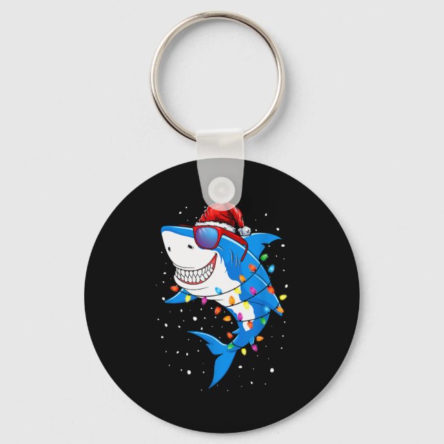 Llavero Christmas Shark Shirt Xmas Funny Santa Shark  (Anverso)