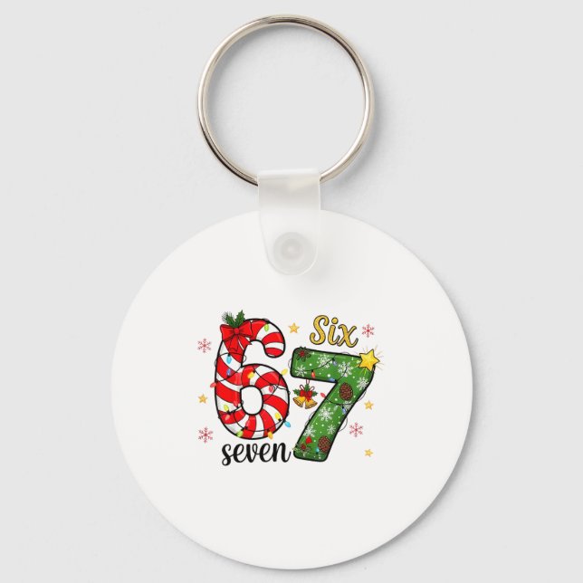 Llavero Christmas Six Seven Funny Trendy 6 7 Viral Meme  (Anverso)