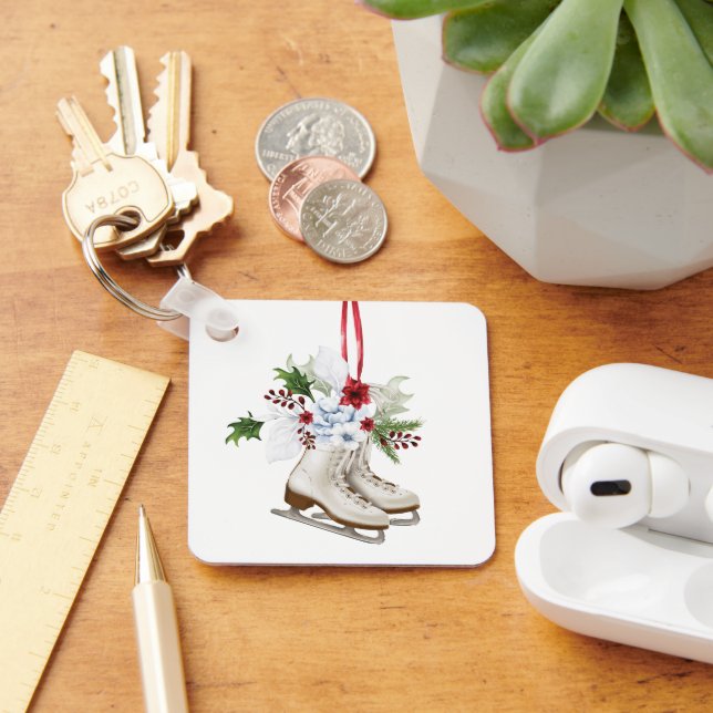 Llavero Christmas skating shoes with flowers and leaves (Escritorio )