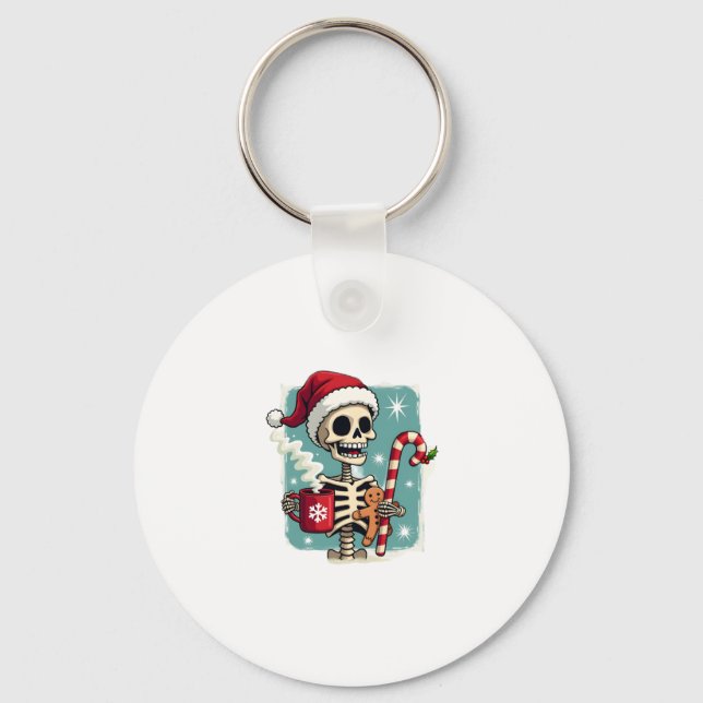 Llavero Christmas Skeleton Hot Chocolate Xmas Men Women Ki (Anverso)
