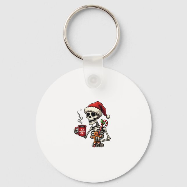 Llavero Christmas Skeleton Hot Chocolate Xmas Men Women Ki (Anverso)