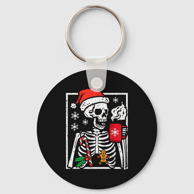 Llavero Christmas Skeleton Hot Chocolate Xmas Men Women Ki (Anverso)