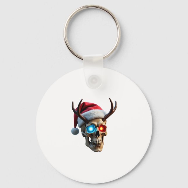 Llavero Christmas Skull with Santa Hat and Antlers Mystic  (Anverso)