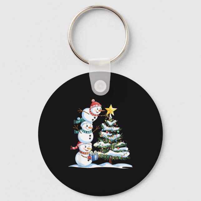 Llavero Christmas Snowman Christmas Tree Funny Snowman Lov (Anverso)