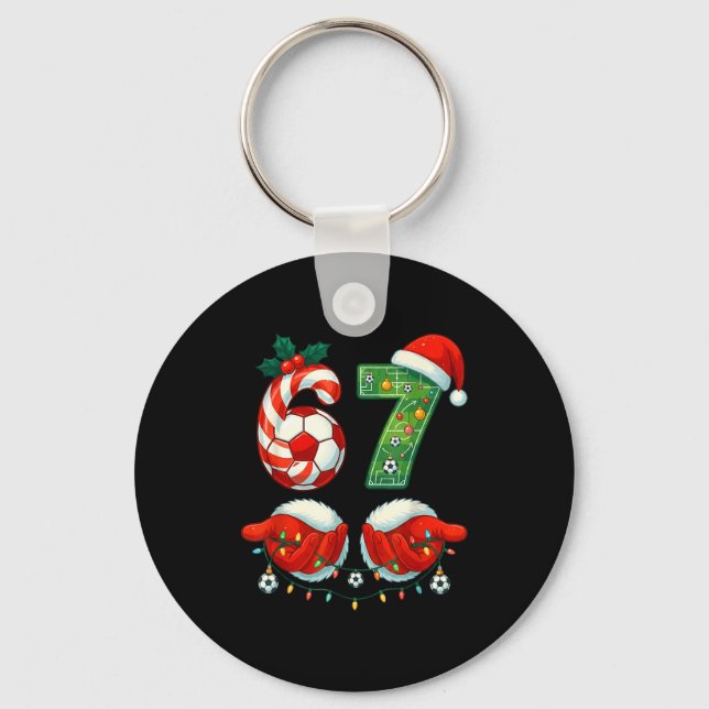 Llavero Christmas Soccer Drip Number 67 Boys Soccer Player (Anverso)
