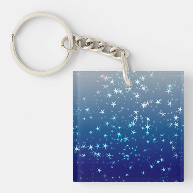 Llavero Christmas Sparkles Stars Blue Sky (Frente)
