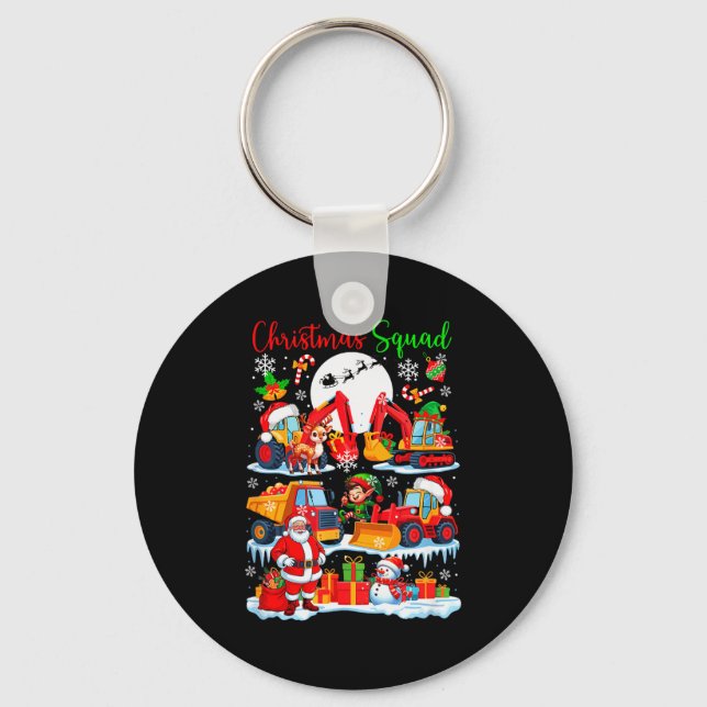 Llavero Christmas Squad Construction Trucks Excavators San (Anverso)