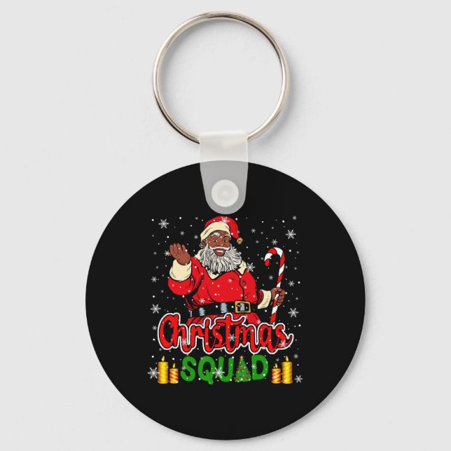 Llavero Christmas Squad Santa Afro Man Proud Black African (Anverso)