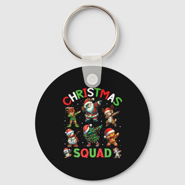 Llavero Christmas Squad Santa Dabbing Elf Family Matching  (Anverso)