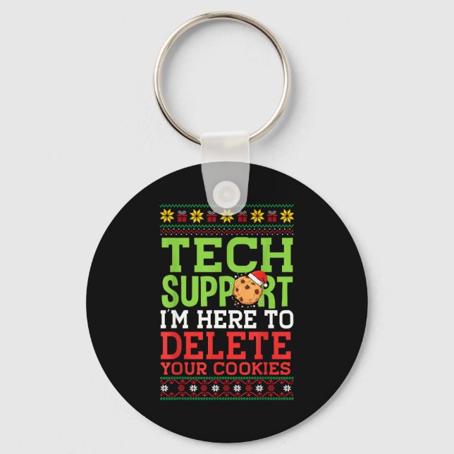 Llavero Christmas Tech Suprt Here To Delete Cookies Ugly S (Anverso)
