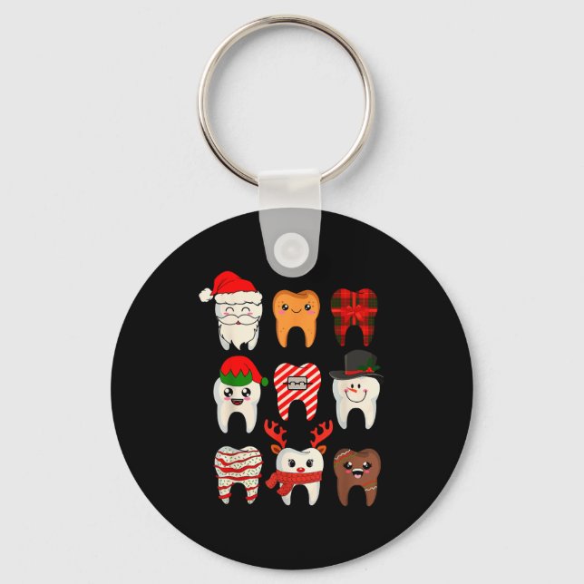 Llavero Christmas Teeth Dentist Xmas Reindeer Santa Squad  (Anverso)