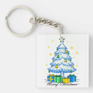 Llavero Christmas Tree & Gifts Merry Christmas Acrylic Key