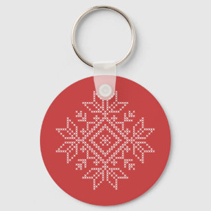 Llavero Christmas winter holiday embroidery snowflake