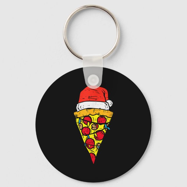 Llavero Christmas Zza Slice Santa Funny Xmas Food Men Wome (Anverso)