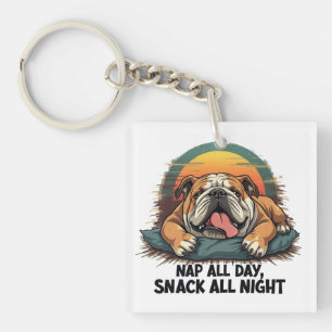 Llavero Chubby Bulldog Inglés Nap And Snack