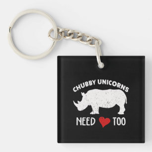 Llavero Chubby Unicornios Necesita Amor Al Rinoceronte.