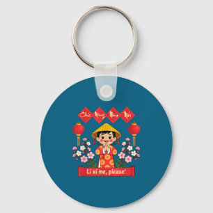 Llavero Chuc Mung Nam Moi 2026 Niña Año Nuevo Lunar Vietna