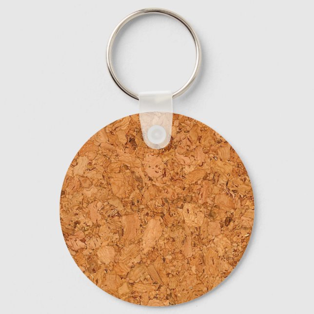 Llavero Chunky Natural Cork Wood Grain Look (Anverso)