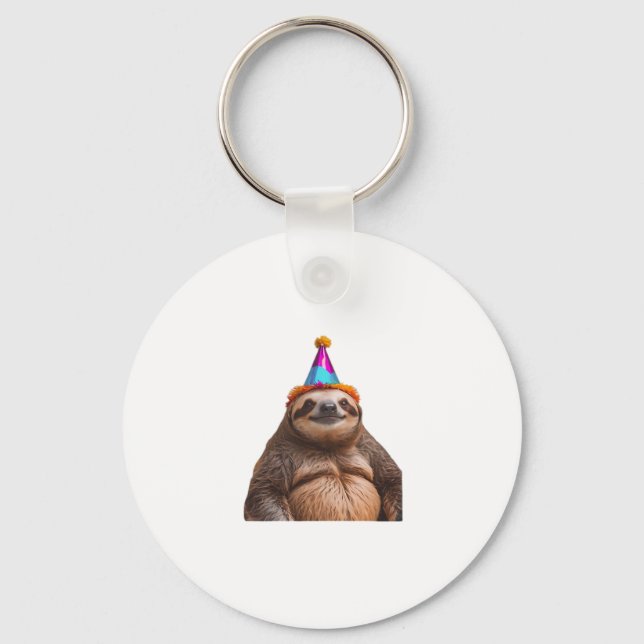 Llavero Chunky Sloth gorra de cumpleaños regalo meme diver (Anverso)