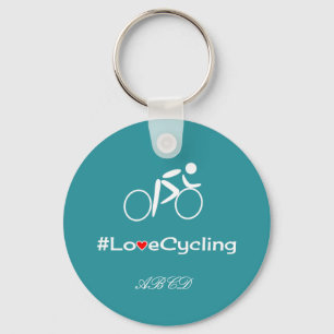 Llavero Ciclismo de amor añadir iniciales personalizado tu