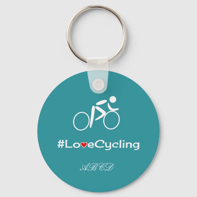 Llavero Ciclismo de amor añadir iniciales personalizado tu (Anverso)