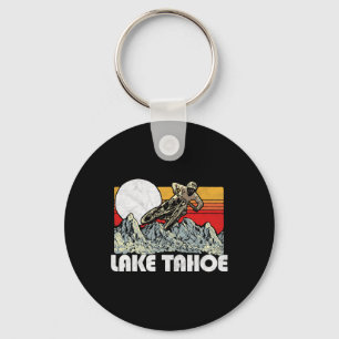 Llavero Ciclismo de montaña en Lake Tahoe con estilo retro