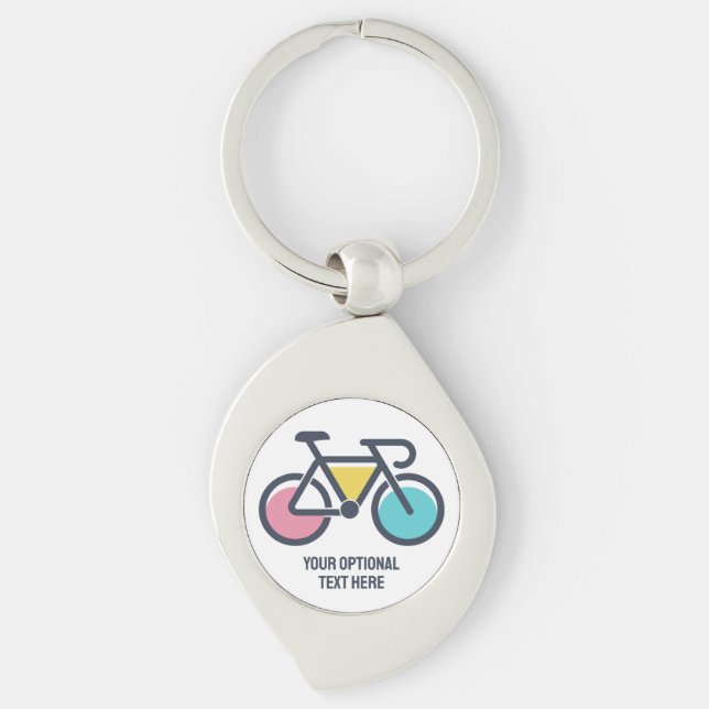Llavero Ciclismo de texto personalizado (Anverso)