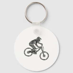 Llavero Ciclista De Bicicleta De Montaña Descendiendo Mtb