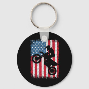 Llavero Ciclista de Motocross de Bicicleta Bandera America