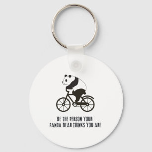 Llavero Ciclista en bicicleta de panda lindo de carretera
