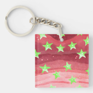 Llavero cielo rojo con estrellas