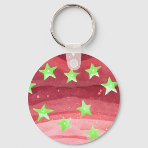 Llavero cielo rojo con estrellas